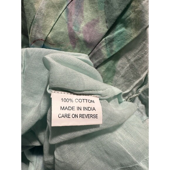 Chaudry Dress Womens Small Runs Big Blue Floral Sequin Tiered Sleeveless Midi - Picture 10 of 12